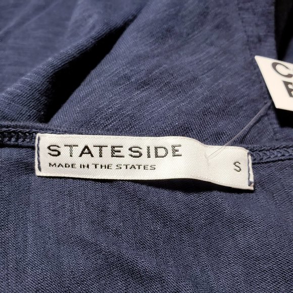 Stateside Supima Slub Jersey V-Neck Navy Tank Top - Picture 8 of 9